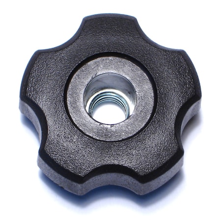 Midwest Fastener 3/8"-16 x 1-3/4" Black Plastic Coarse Thread Fluted Knobs 4PK 78166